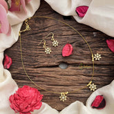 Vriksham Unique 3 Floral Pendant Invisible Chain-White-G20620